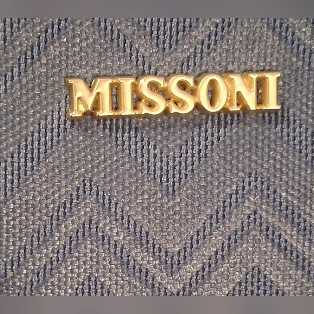 NWOT Missoni & Delta Blue Mesh ZigZag Travel Cosmetic Beauty Makeup Zip Case Bag
